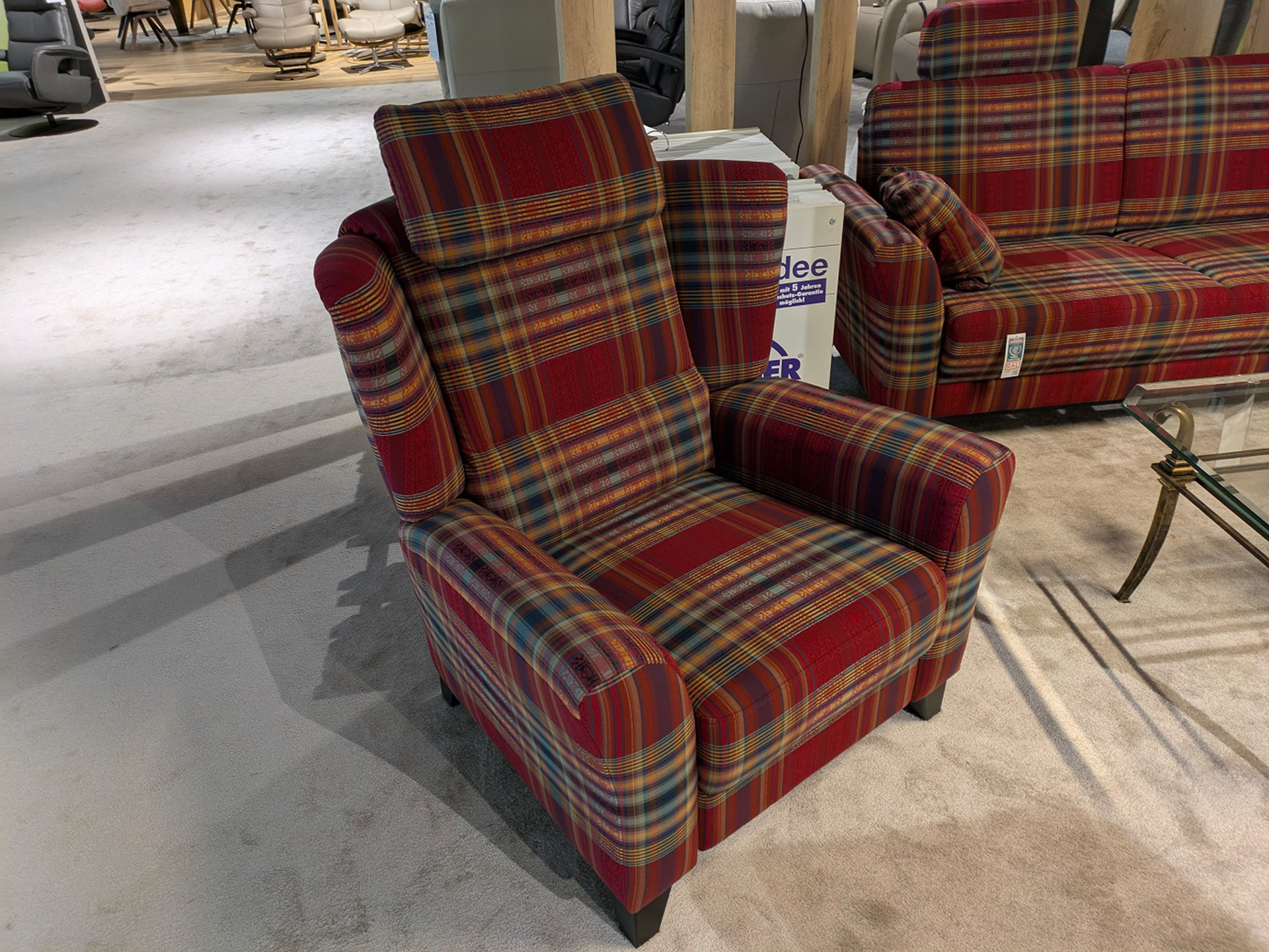 Couchgarnitur mit Sessel inkl. Funktionen in Stoff-0158005400-02-33WW-A