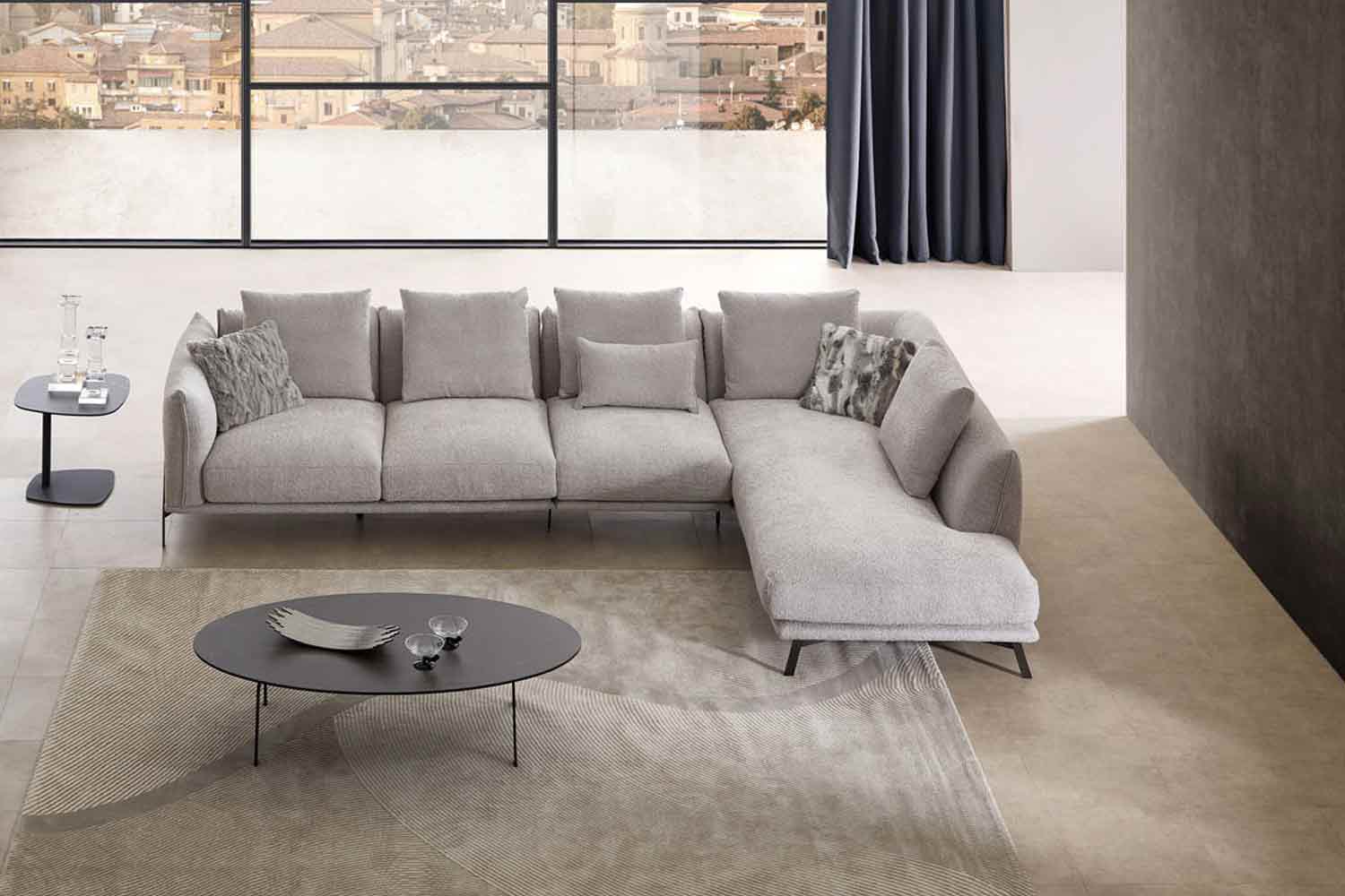 CAMPO DE´FIORI Ecksofa Valentina in Boucle Stoff