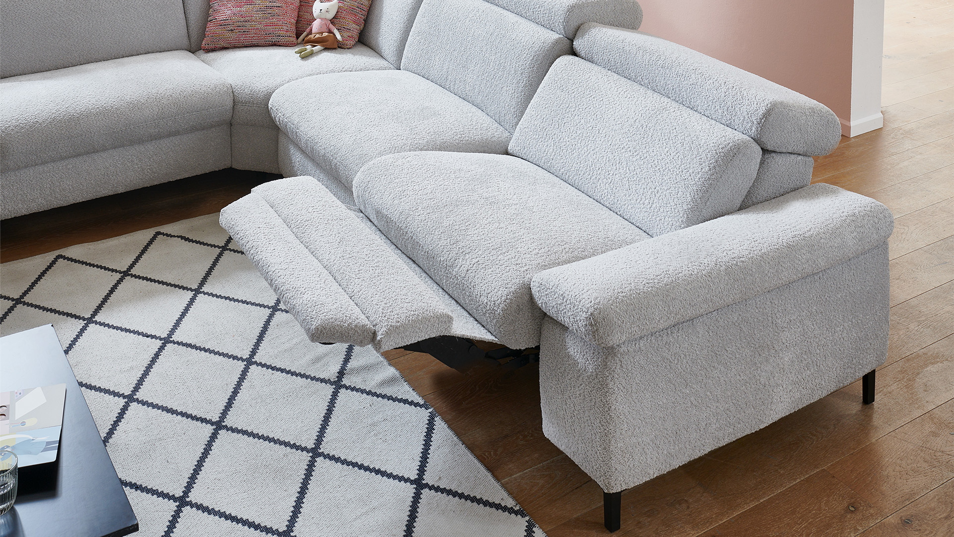 Modulmaster Ecksofa Stoff L-Form Federkern Silver Modulmaster Ecksofa Stoff L-Form Federkern Silver-01260301WW