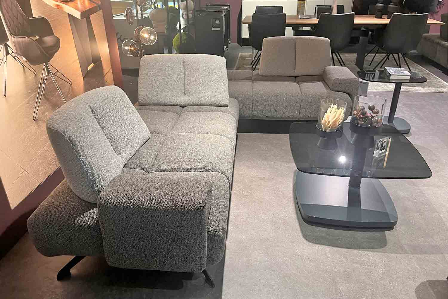 WK Wohnen Joker Couchgarnitur mit Funktion in Stoff