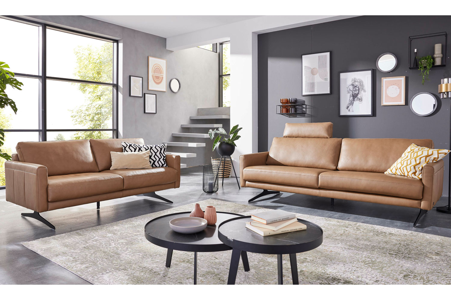 Interliving 4004 Leder Couchgarnitur