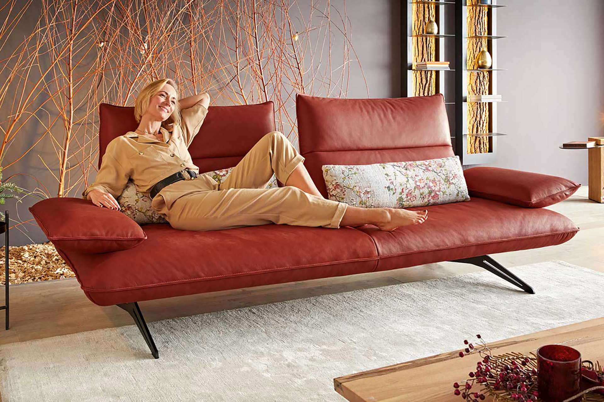 Koinor Design Sofa inkl. manueller Funktionen in Leder