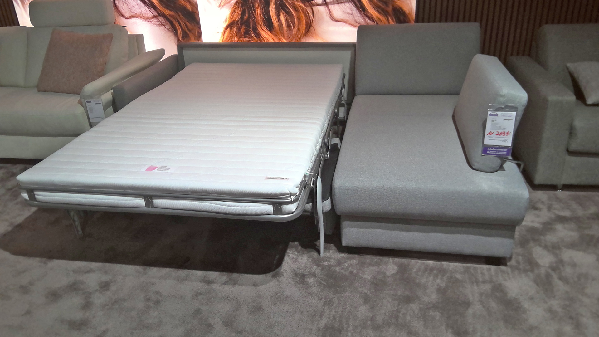 Bali Stoff Ecksofa inkl. Schlaffunktion mit Matratze und Bettkasten -0459020440-44WW-A