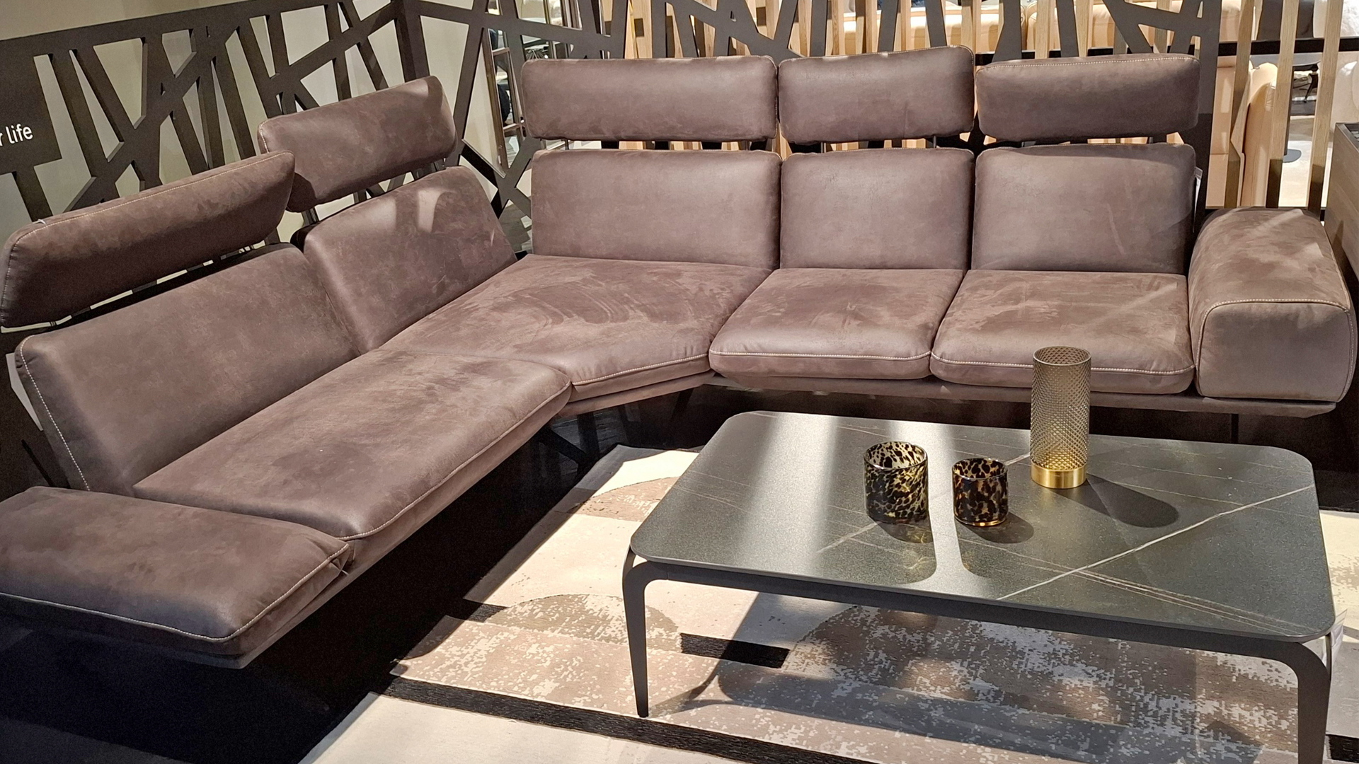 Koinor Ecksofa mit Kopfteilverstellung in Mikrofaser-0160035005-36WW-A