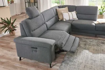 Stoff Ecksofa inkl. motorischer Relaxfunktion