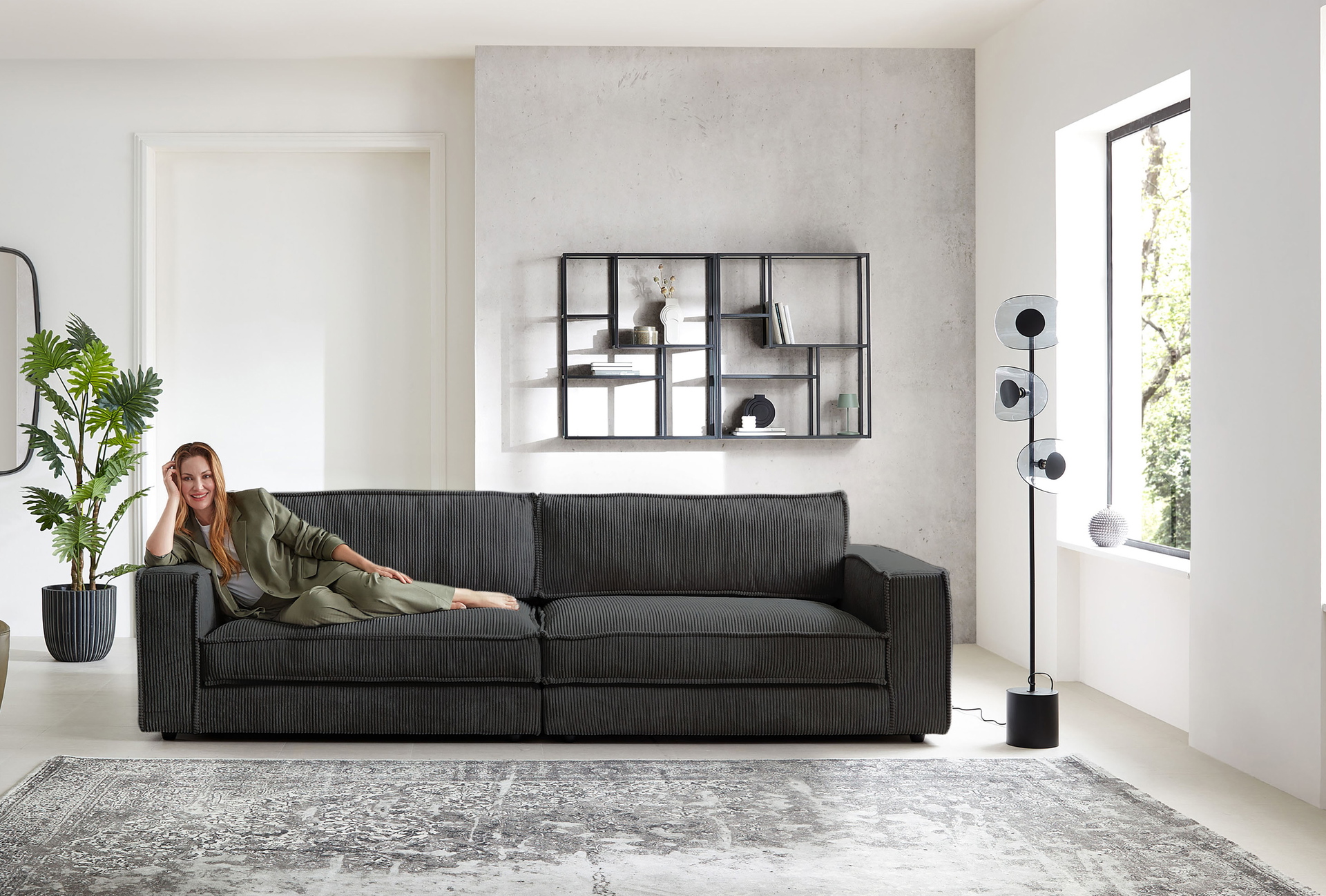 Bigsofa-XL in Trendstoff Cord