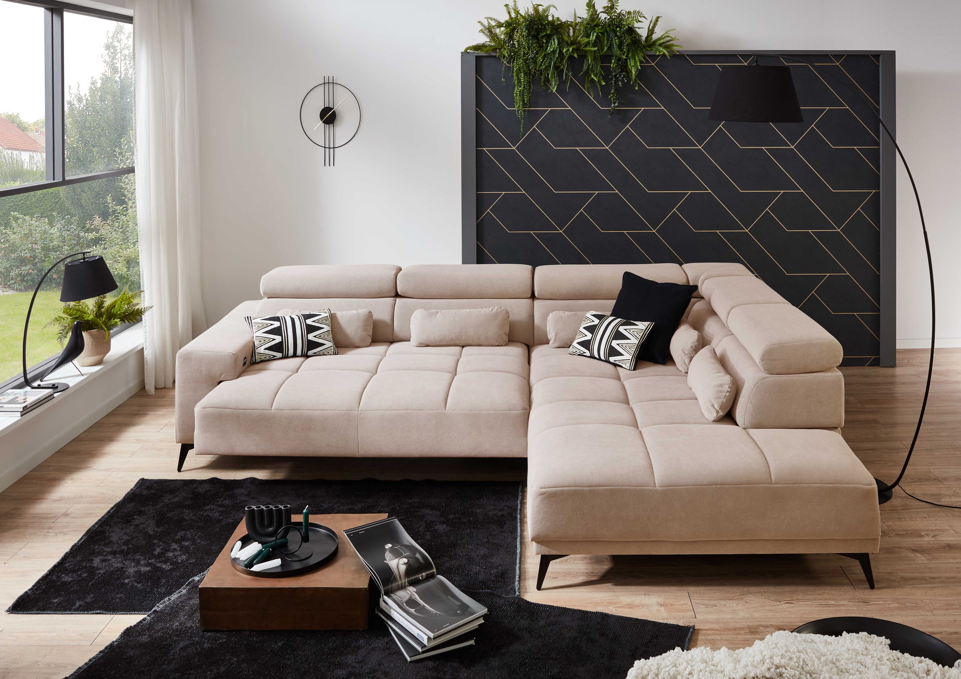 Ecksofa Wave 2.0 mit motorischen XL-Sitzvorzug in Stoff-0646Wave2.0WW