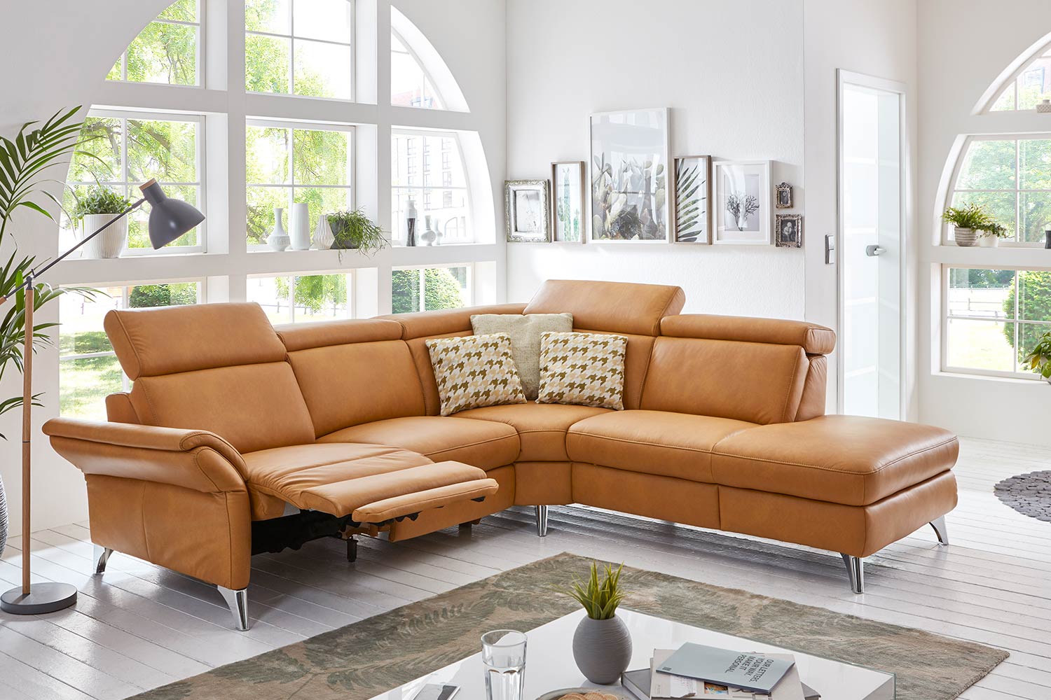 Ecksofa Feeling System in Leder