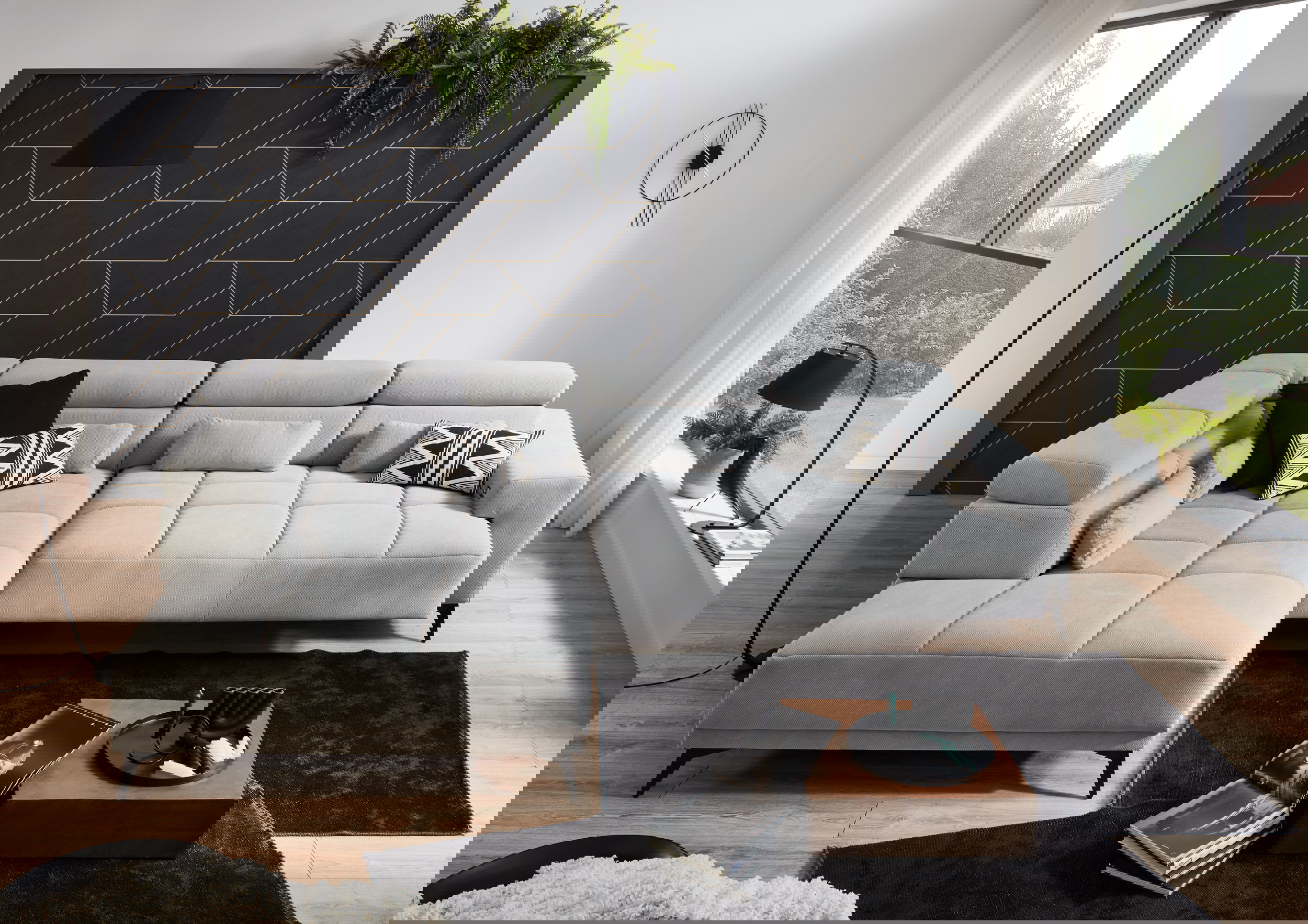 Ecksofa Wave 2.0 mit motorischen XL-Sitzvorzug in Stoff-0646Wave2.0WW