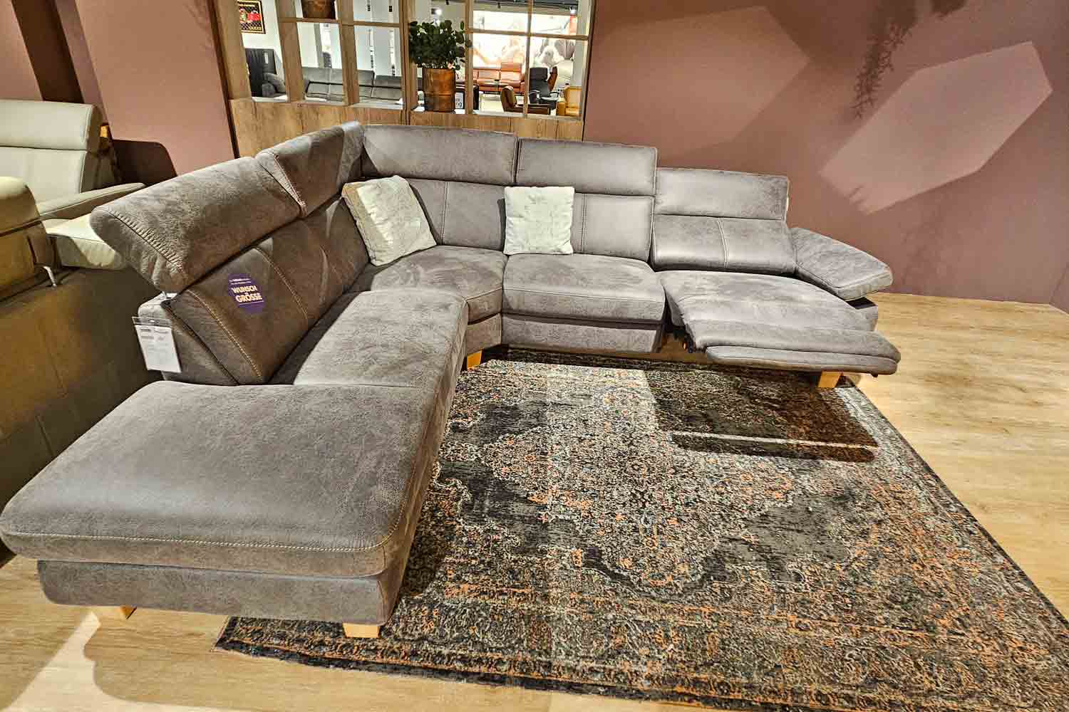Mikrofaser Ecksofa inkl. vielen Funktionen
