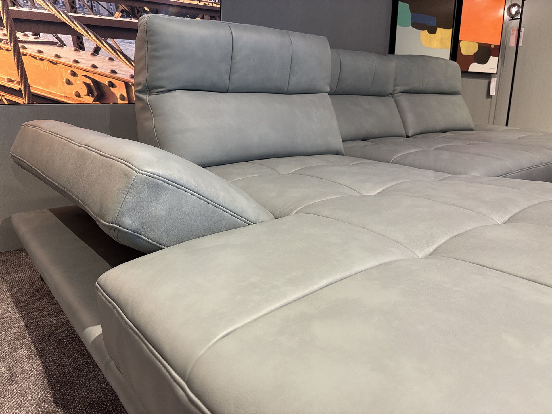Cuoio Ecksofa in Leder mit manueller Sitztiefenverstellung-0597101900-15WW-A