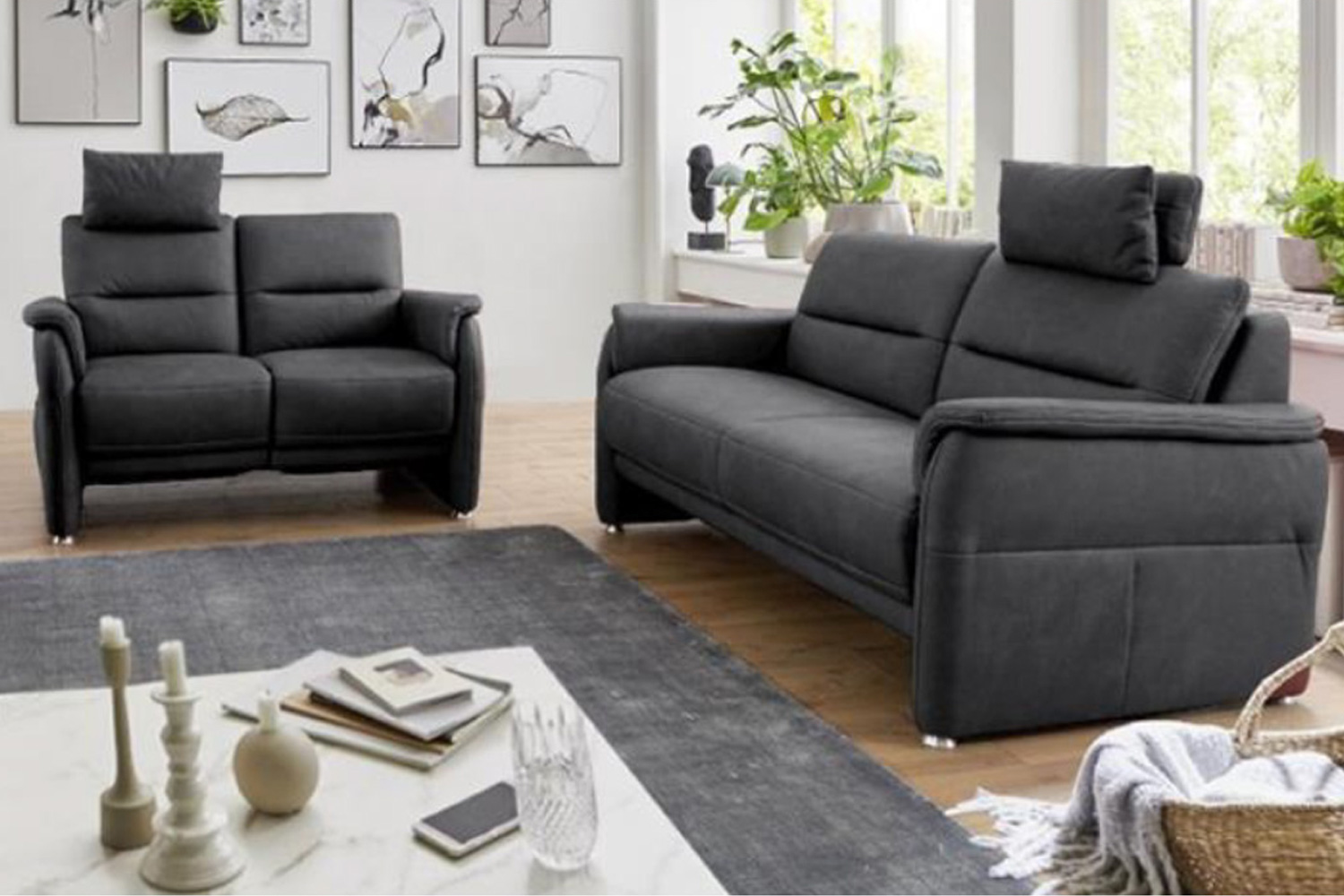 Mikrofaser Couchgarnitur mit Federkern