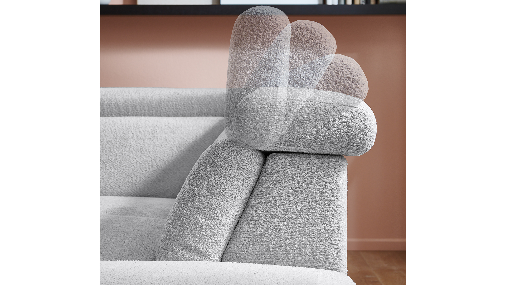 Modulmaster Ecksofa Stoff L-Form Federkern Silver-01260301WW