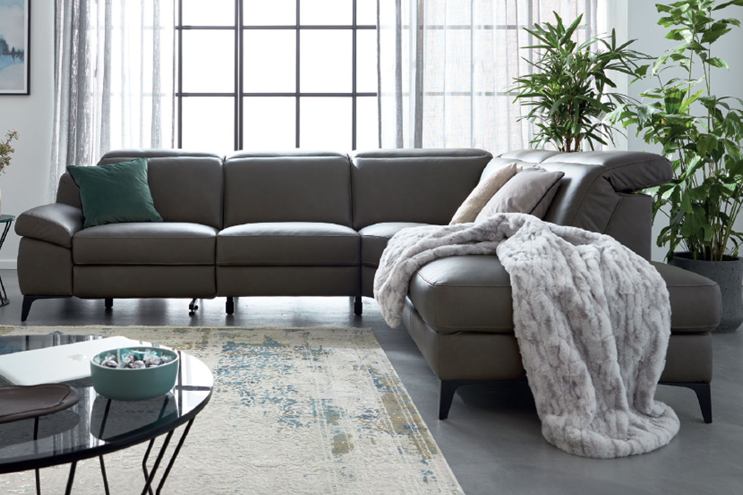Musterring Ecksofa Leder MR9120 Motor Relaxfunktion