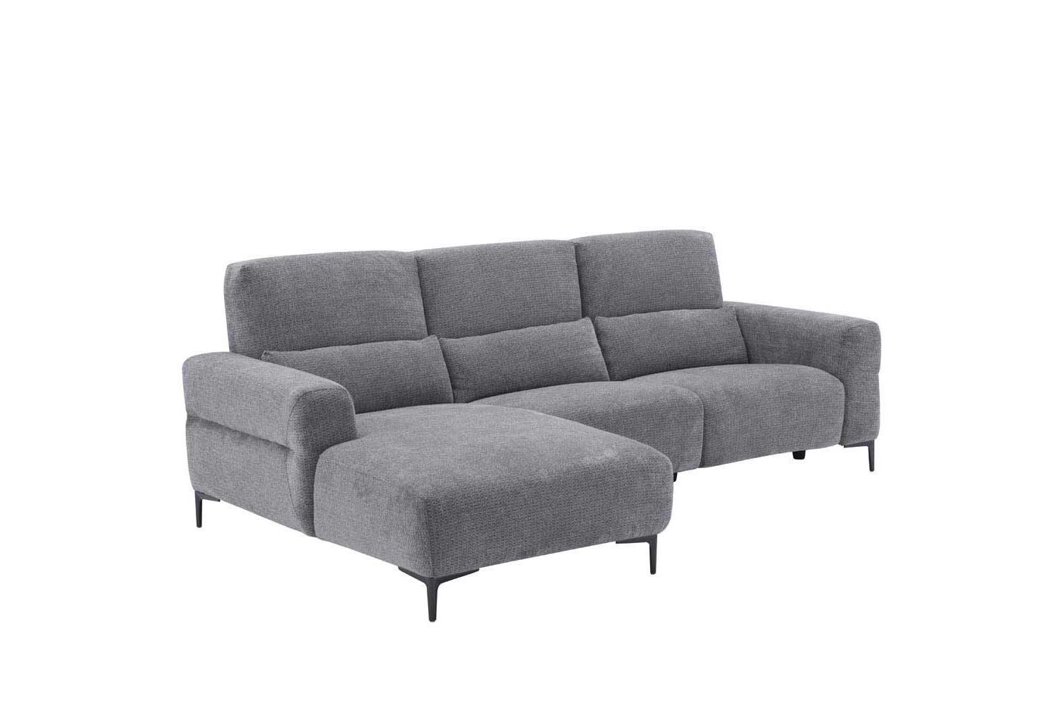Ecksofa inkl. motorischer Funktion im trendigen Retro Stoff 
