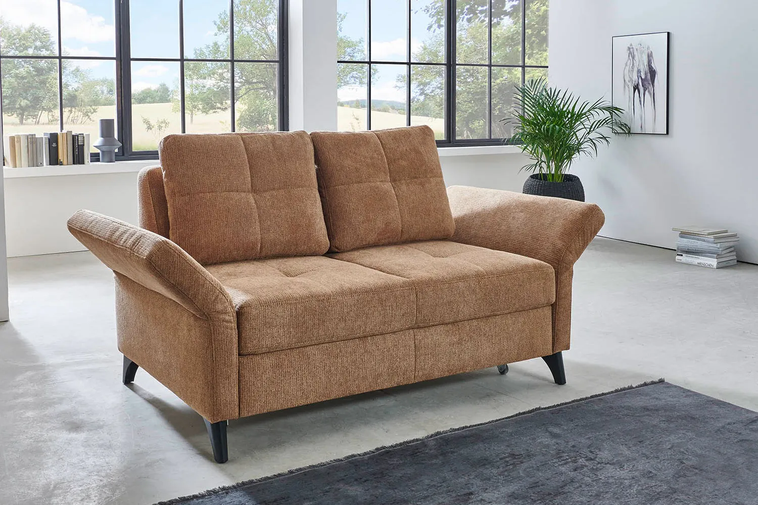 Schlafsofa mit Relaxfunktion in Stoff